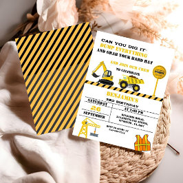 Convite Aniversário do tema construção do caminhão