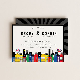 Convite Aniversário do Tema do Super-Herói