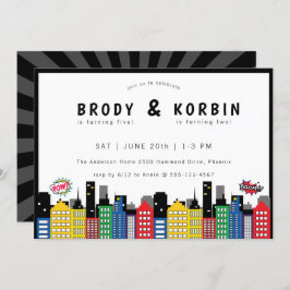 Convite Aniversário do Tema do Super-Herói