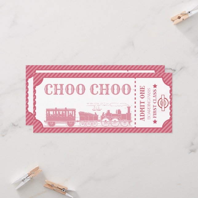 Convite Aniversário do tema do trem etário (Frente/Verso In Situ)