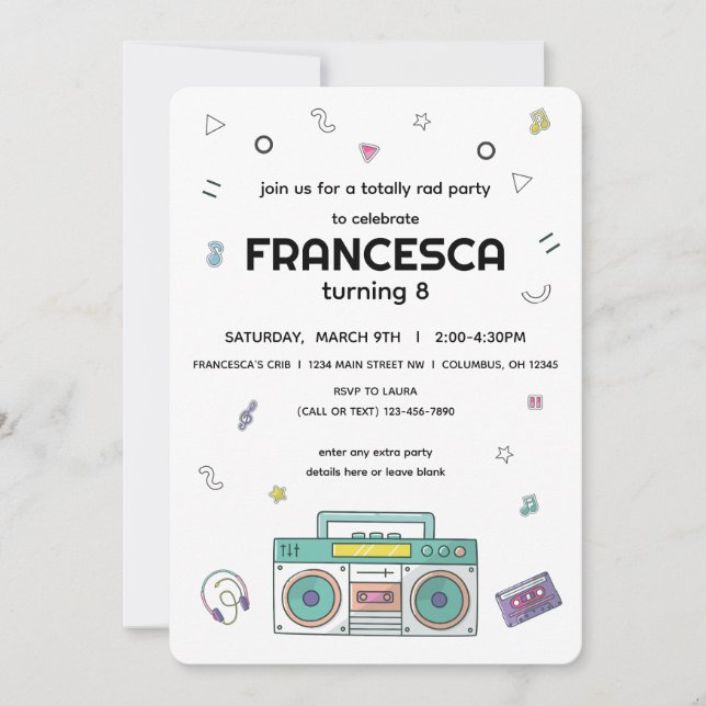 Convite Aniversário do Tema Musical Totalmente Trilha dos  (Frente)