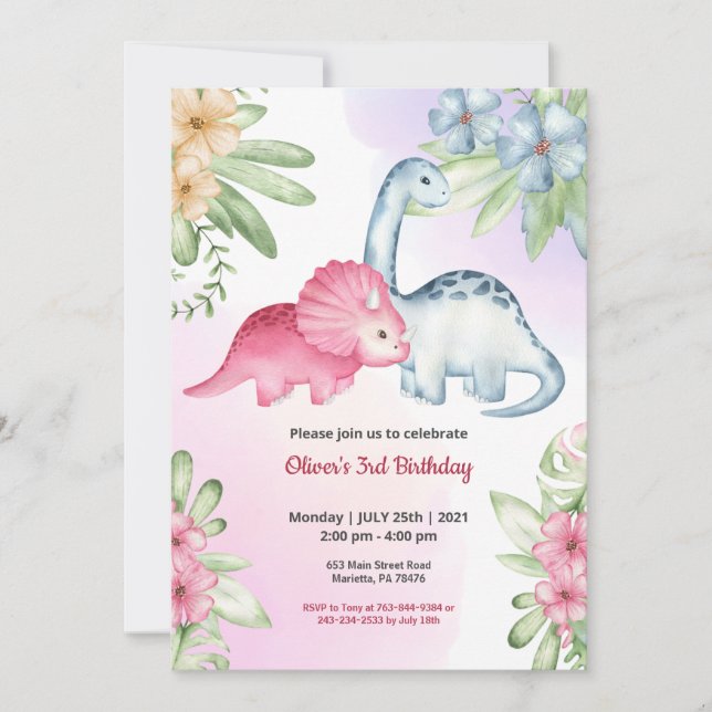 Convite Aniversário do tema Safari Selva (Frente)