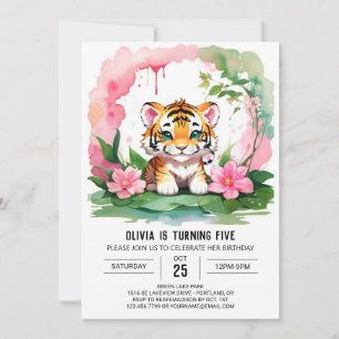 Convite Aniversário do Tema Um Tigre Selvagem