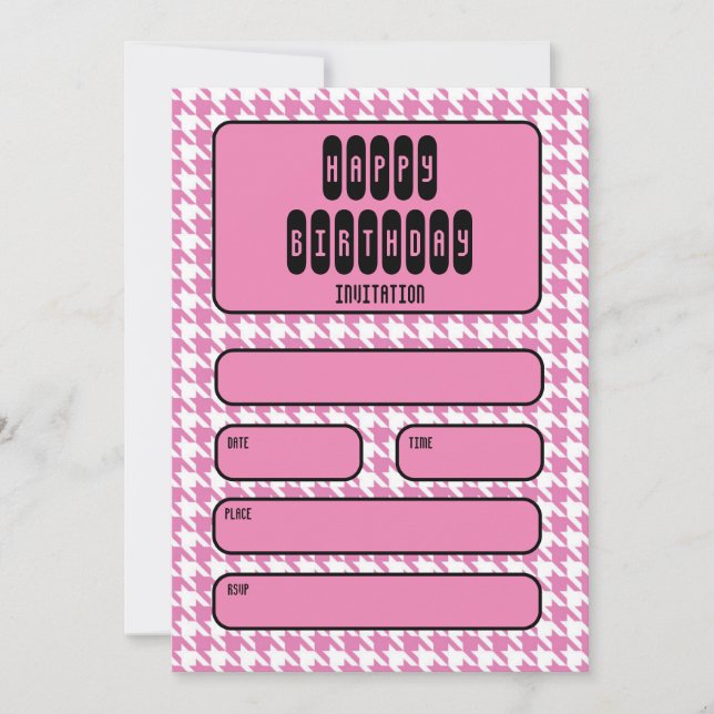 Convite Aniversário do Tom Branco e Rosa (Frente)