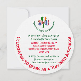 Convite Aniversário do Trevo Americano Irlandês Tailandês