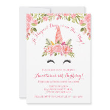 Aniversário do Unicórnio Rosa bonito