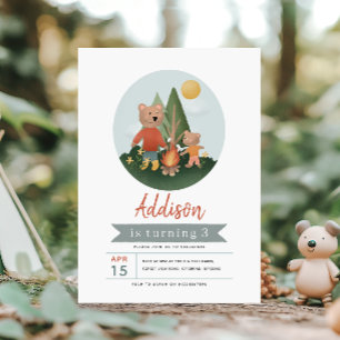 Convite Aniversário do Ursinho Teddy no Bosque Florestal