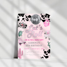 Aniversário do vamos roll Girls Pink Cowgirl