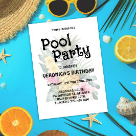 Convite Aniversário do Verão Moderno do Partido piscina