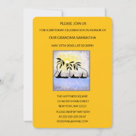 Convite Aniversário do verão tropical giro e bonito