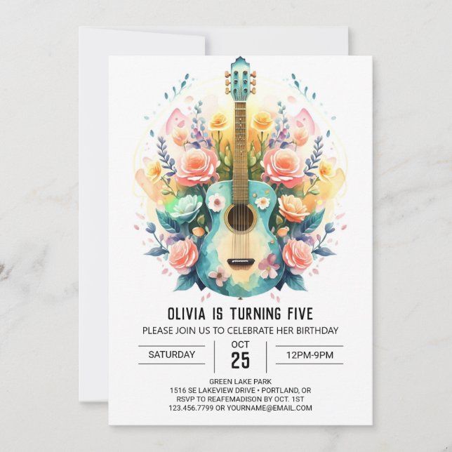 Convite Aniversário do Violão de Balada Acústica (Frente)