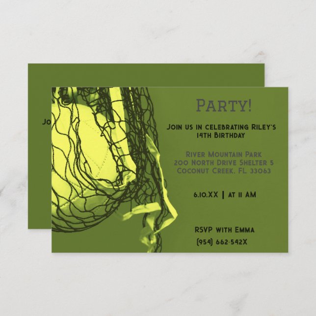 Convite Aniversário do Voleibol Amarelo (Frente/Verso)