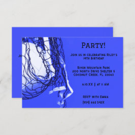 Convite Aniversário do Voleibol Azul Negrito