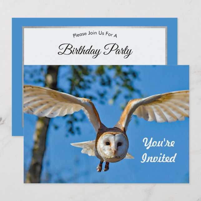 Convite Aniversário do Voo Barn Owl (Frente/Verso)