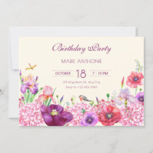 Aniversário do Watercolor floral branch