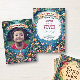 Convite Aniversário do Whimsical Woodland Forest Fairytale