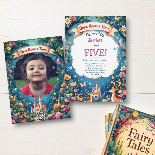 Convite Aniversário do Whimsical Woodland Forest Fairytale (Criador carregado)