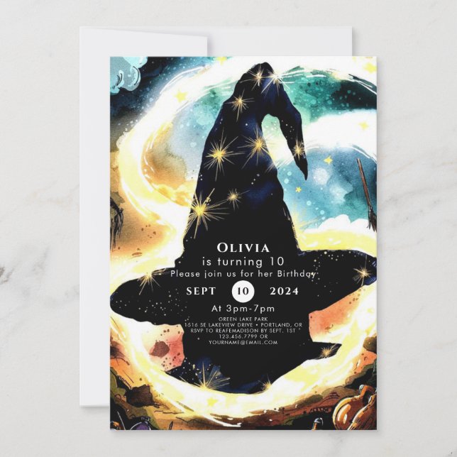 Convite Aniversário do Whimsy Watercolor Fun (Frente)