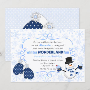 Convite Aniversário do Wonderland Snowman