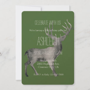 Convite Aniversário do Woodland Deer