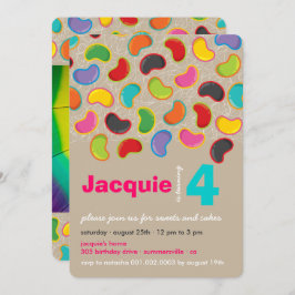 Convite Aniversário do Xíope de Pop doce doce de feijão-ve