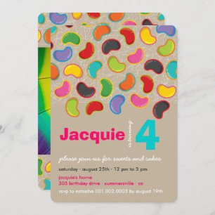 Convite Aniversário do Xíope de Pop doce doce de feijão-ve