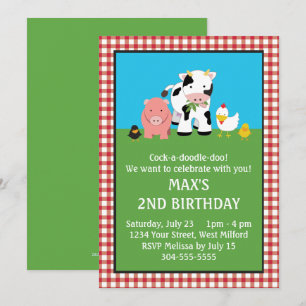 Convite Aniversário dos Amigos de Animais de Barnyard