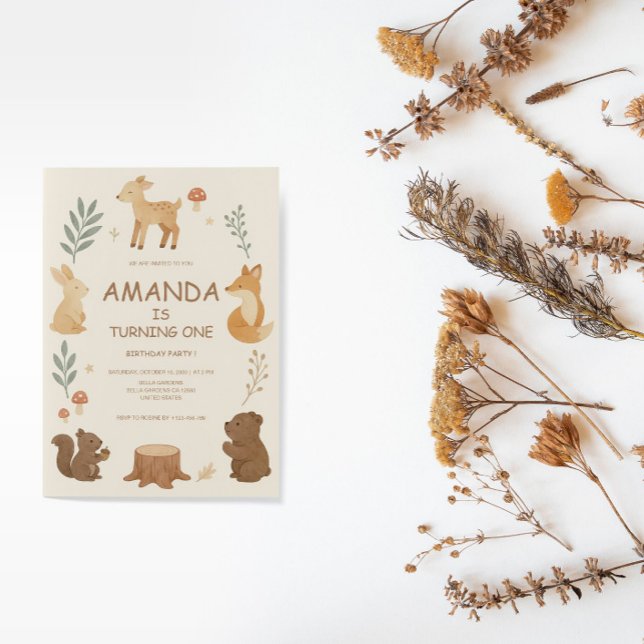 Convite Aniversário dos Animais da Floresta (Criador carregado)