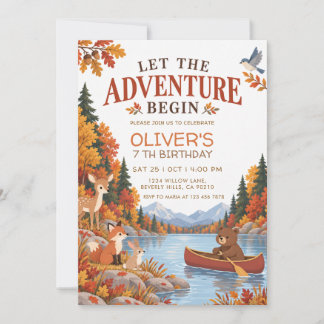 Convite Aniversário dos Animais da Floresta Aventura Esper