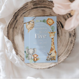 Convite Aniversário dos Animais da Selva Tropical de Paste