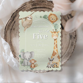 Convite Aniversário dos Animais da Selva Tropical de Paste