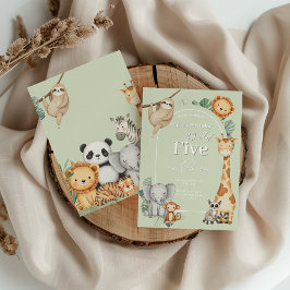 Convite Aniversário dos Animais da Selva Tropical de Paste