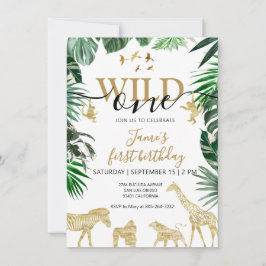 Convite Aniversário dos Animais da Selva Tropical Safari