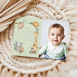 Convite Aniversário dos Animais da Selva Tropical Verde