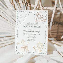 Convite Aniversário dos Animais Safari do Zoo Selgle