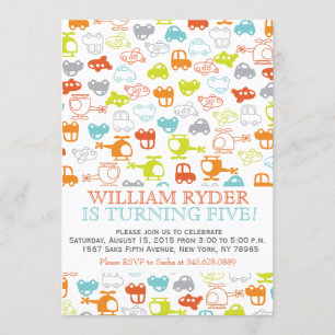 Convite Aniversário dos Automóveis Modernos, Aviões e Heli