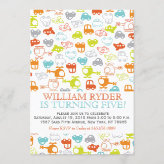 Convite Aniversário dos Automóveis Modernos, Aviões e Heli