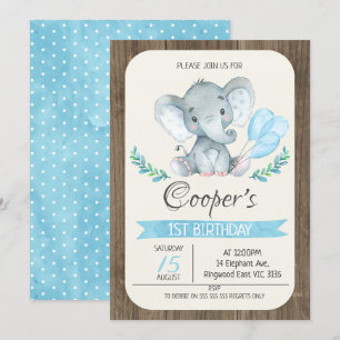 Convite Aniversário dos Balões de Elefante