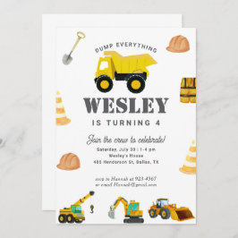 Convite Aniversário dos Caminhões de Construção