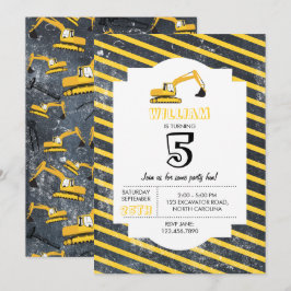 Convite Aniversário dos Caminhões e Ferramentas de Constru