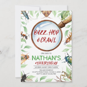 Convite Aniversário dos Insetos Insetos