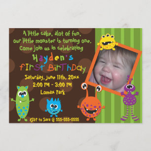 Convite Aniversário dos monstro de Lil primeiro