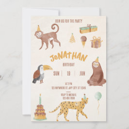 Convite Aniversário dos Pequenos Animais da Selva