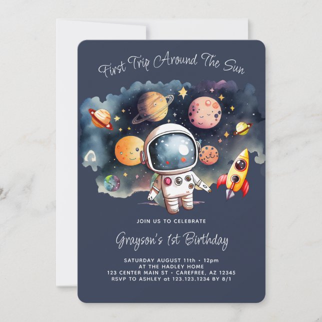 Convite Aniversário dos Planetas do Espaço Exterior (Frente)