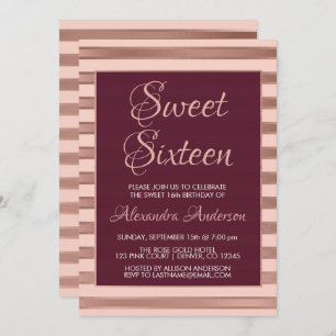 Convite Aniversário Dourado cor-de-rosa do doce dezesseis
