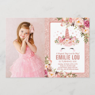 Convite Aniversário Dourado cor-de-rosa feminino dos rosas