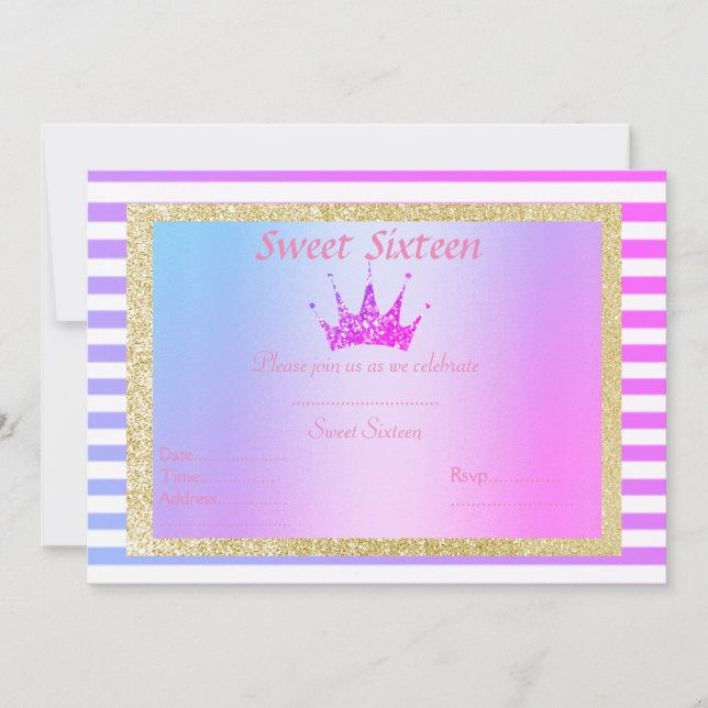 CONVITE ANIVERSÁRIO DOURADO DA ESTRIPE TIARA DOCE SEXTO PA (Frente)