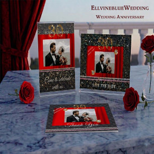 Convite Aniversário Dourado de Casamento com 30 de Forno e