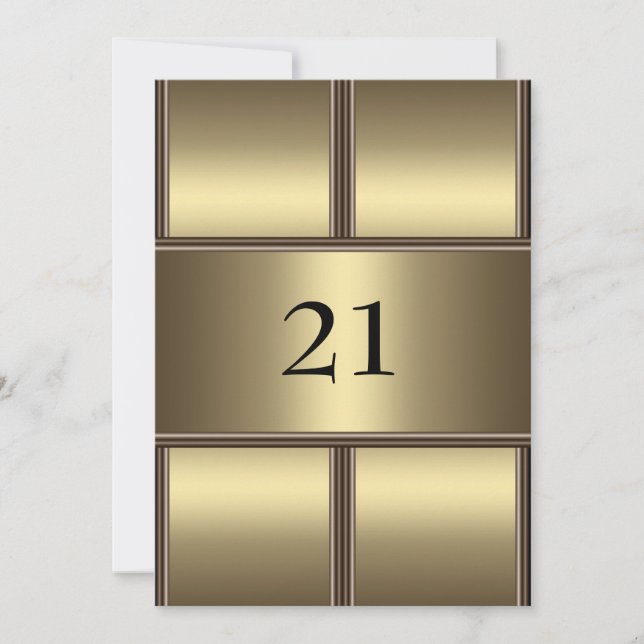 Convite Aniversário Dourado Glamor (Frente)