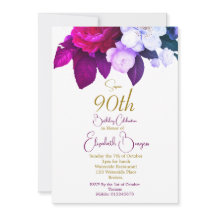 Aniversário Elegante da ameixa Púrpura 90 Rosa